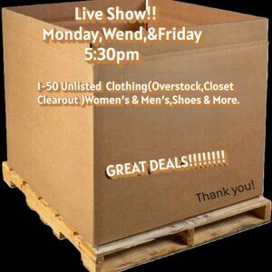 Unlisted OVERSTOCK PALLETS CLOTHING GOOD BRANDS!! Women’s & Men’s, Shoes..6:30PM